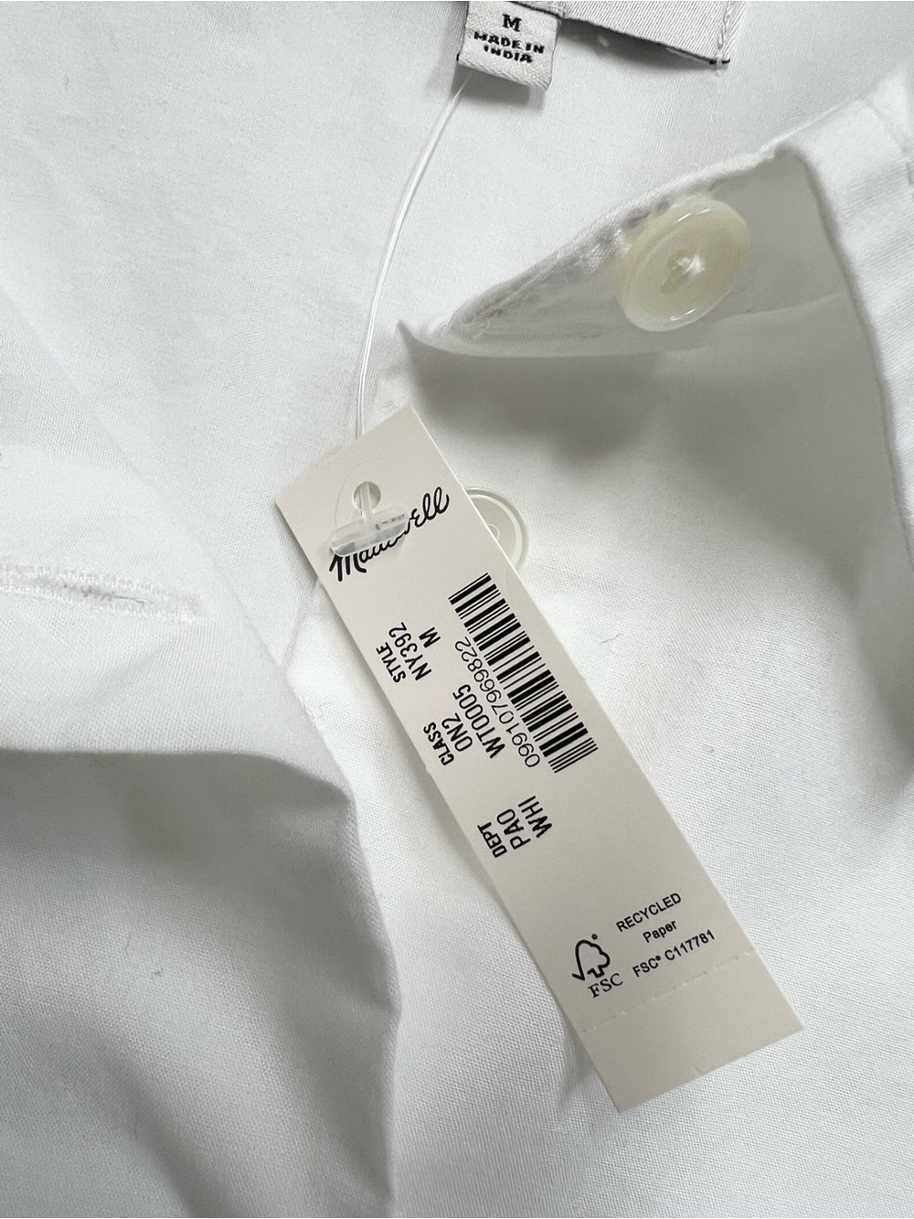 Madewell The Easy Shirt in White Size Medium NWT - Picture 8 of 10
